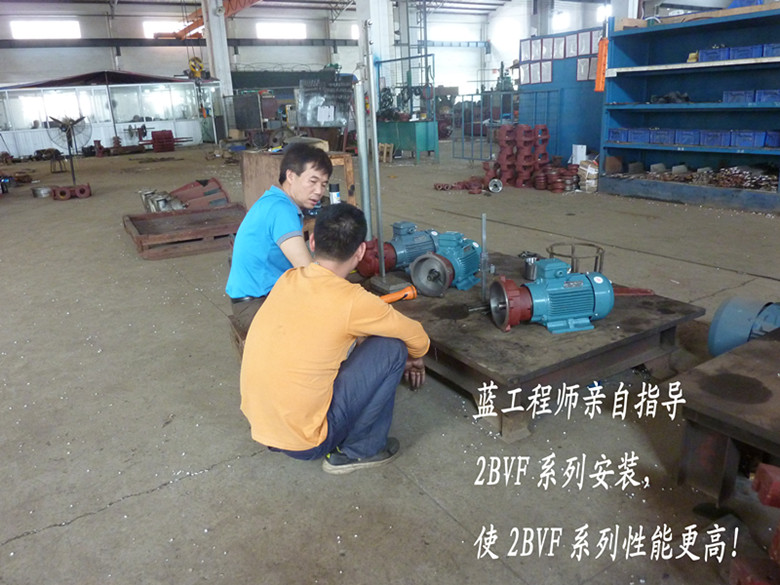 佛真工程師親自指導2BVF水環(huán)式真空泵的安裝，嚴格的安裝要求對水環(huán)式真空泵性能提高有著重要的作用